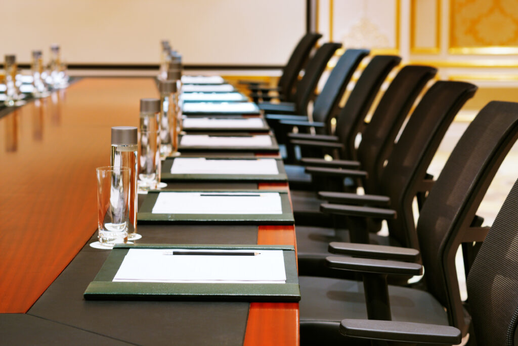 Row of chairs in meeting room