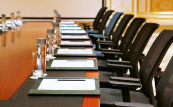 Row of chairs in meeting room